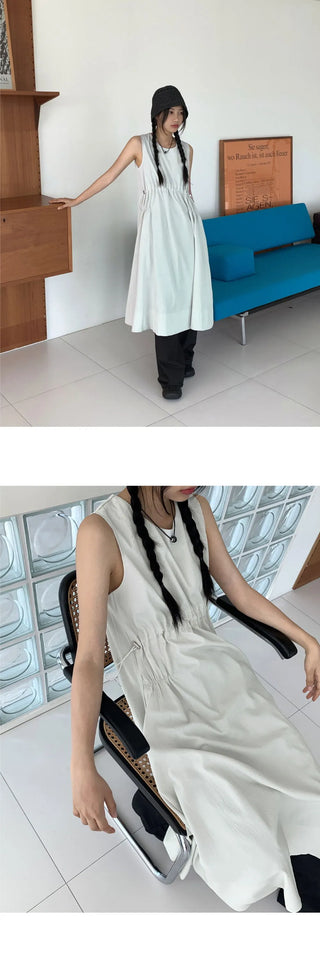 Nate String Layered Sleeveless Long Dress