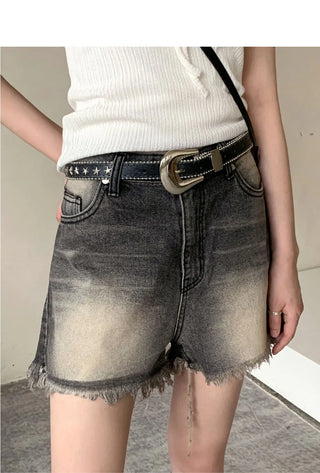 Crema Western Star One Stud Leather Belt