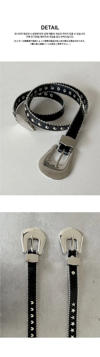 Crema Western Star One Stud Leather Belt