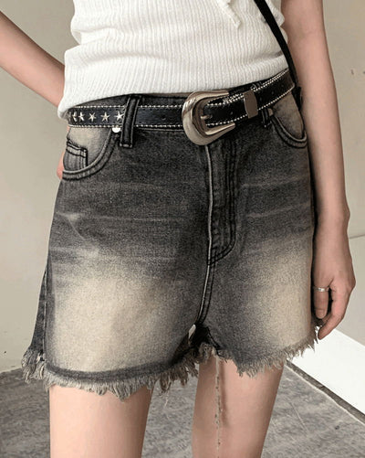 Crema Western Star One Stud Leather Belt