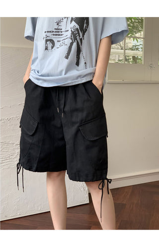 Combo cotton banding cargo half-quarter shorts Bermuda short pants