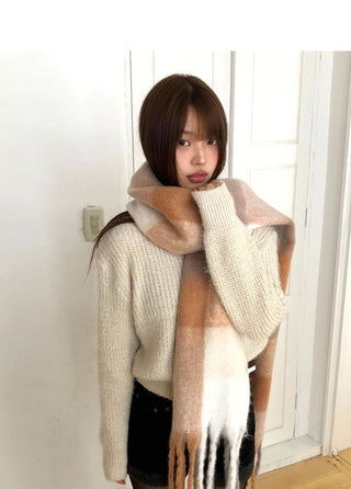 Pimin Angora V-Neck Long-Sleeve Knitwear