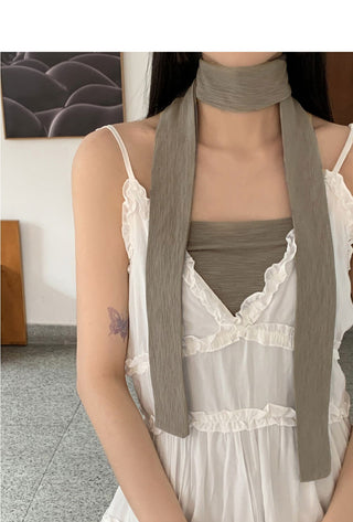 Mache Festival tie shirring cropped tube tank top