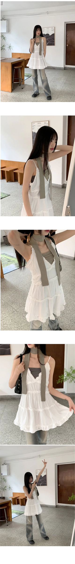 Mache Festival tie shirring cropped tube tank top