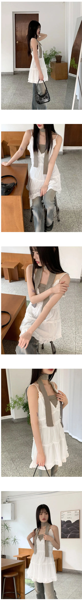 Mache Festival tie shirring cropped tube tank top