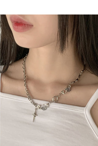 Smet Beads Gemstone Chain Silver Necklace