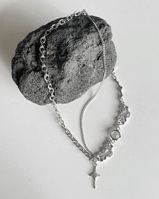 Smet Beads Gemstone Chain Silver Necklace