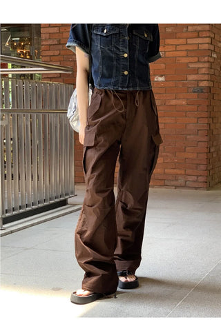 Kanter shirring cargo two-way joggers
