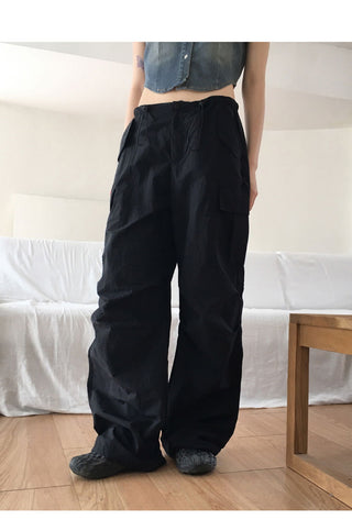 Kanter shirring cargo two-way joggers