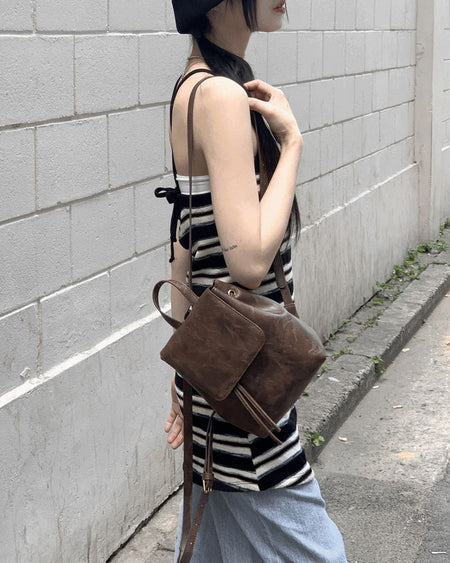 Ondi Vintage Leather Mini Backpack