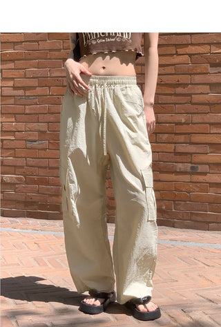 Shio Summer Crispy Banding Pocket Wide Cargo Pants