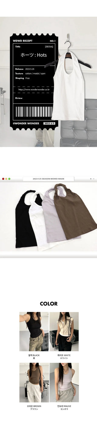 Hotz Basic Layered Halter Neck Sleeveless Sleeveless