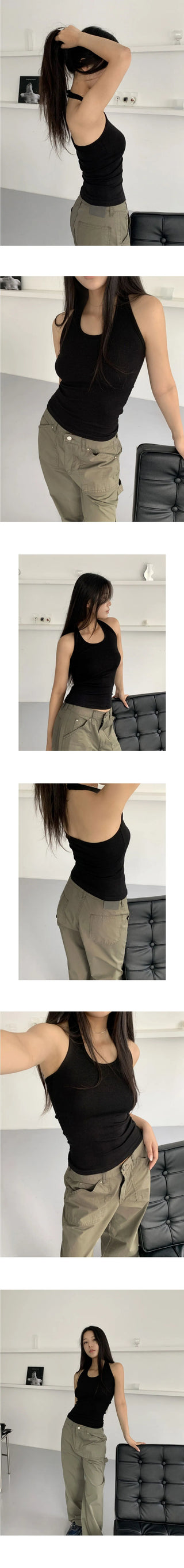 Hotz Basic Layered Halter Neck Sleeveless Sleeveless