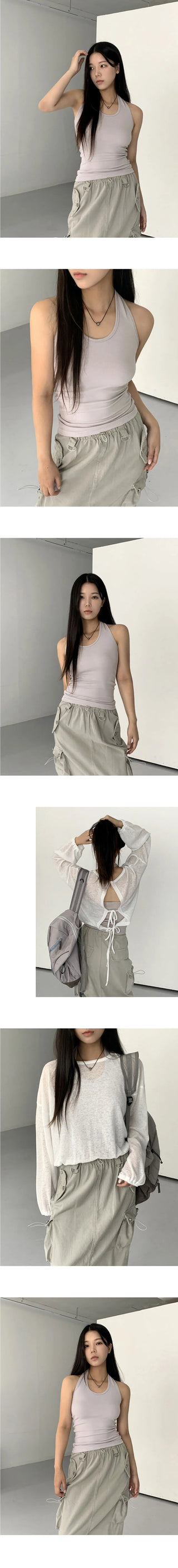 Hotz Basic Layered Halter Neck Sleeveless Sleeveless
