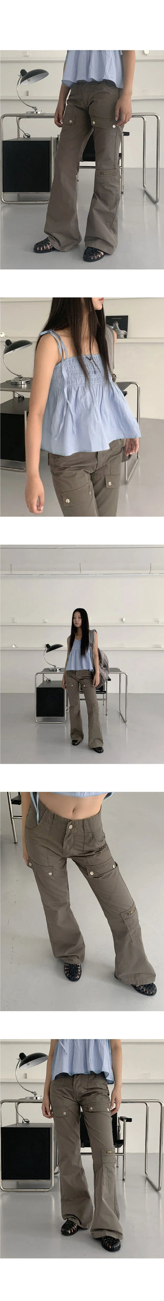 Larkin Baslock Long Semi Flared Cargo Pants