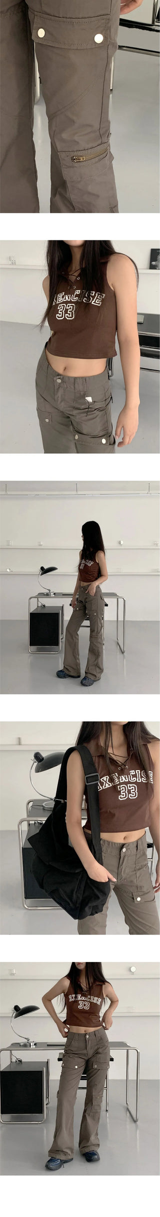 Larkin Baslock Long Semi Flared Cargo Pants