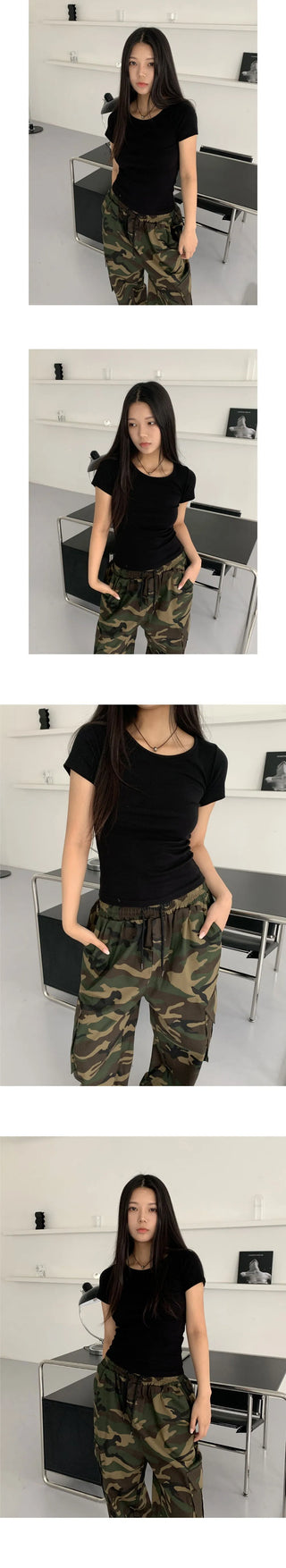 Ziti Basic U-neck Short Sleeve T-shirt