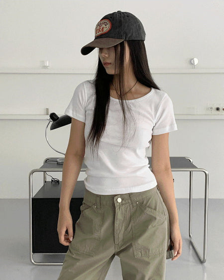 Ziti Basic U-neck Short Sleeve T-shirt