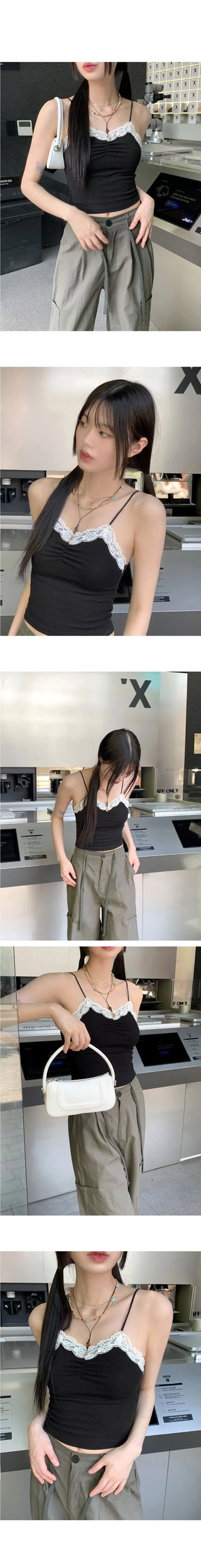 Death Race Shirring Ribbed Crop Sleeveless Sleeveless