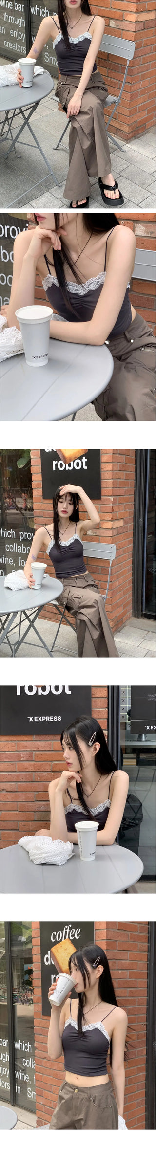 Death Race Shirring Ribbed Crop Sleeveless Sleeveless
