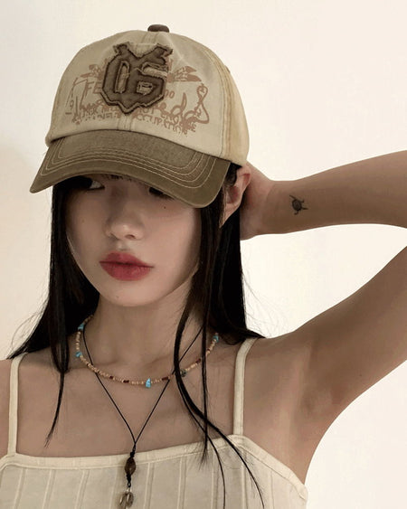 Cornil y2k Faded Embroidery Patch Color Matching Ball Cap Hat