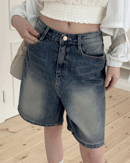 Comcho point Faded 4 part Bermuda denim short pants