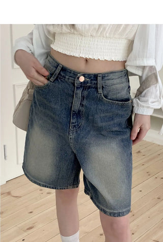 Comcho point Faded 4 part Bermuda denim short pants