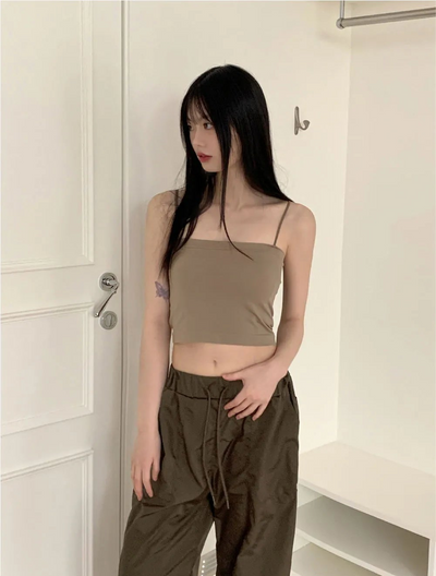 Basic Plain Square Strap with Built-in ZB Cap Sleeveless