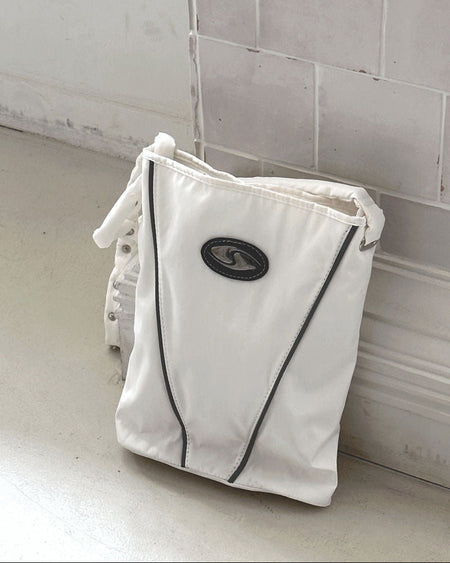 Byten Nylon Snap Button V Logo Crossbody Bag