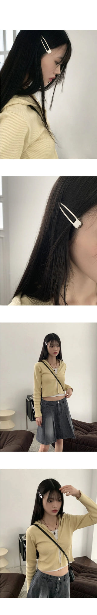 Sugar Rune Clip Silver Basic Hair Barrette