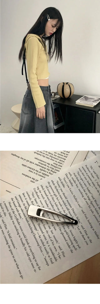 Sugar Rune Clip Silver Basic Hair Barrette