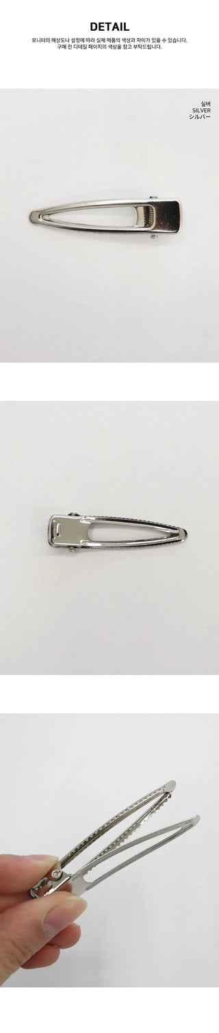 Sugar Rune Clip Silver Basic Hair Barrette