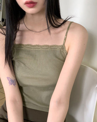 Bonti Square Straight Lace Strap Adjustable Layered Sleeveless