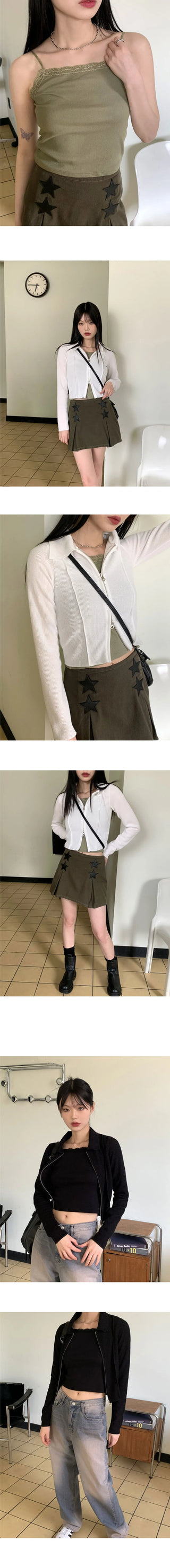 Bonti Square Straight Lace Strap Adjustable Layered Sleeveless
