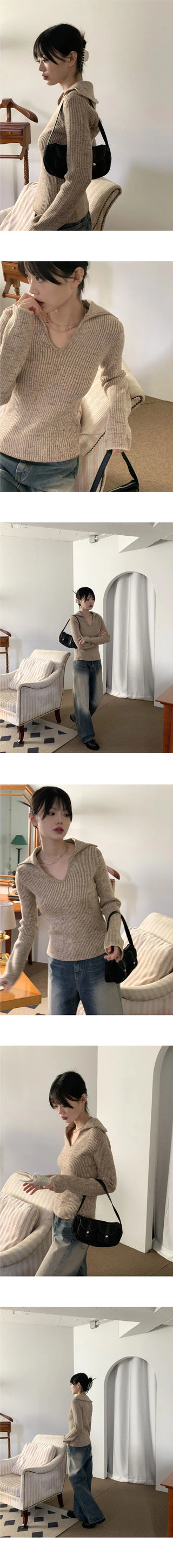 Celta Ribbed Collar Knitwear