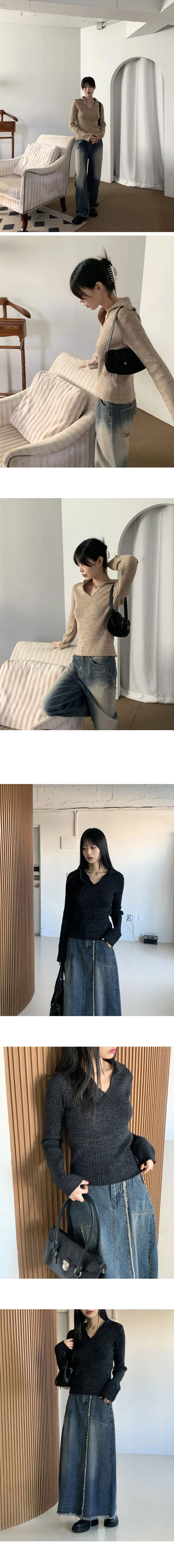 Celta Ribbed Collar Knitwear