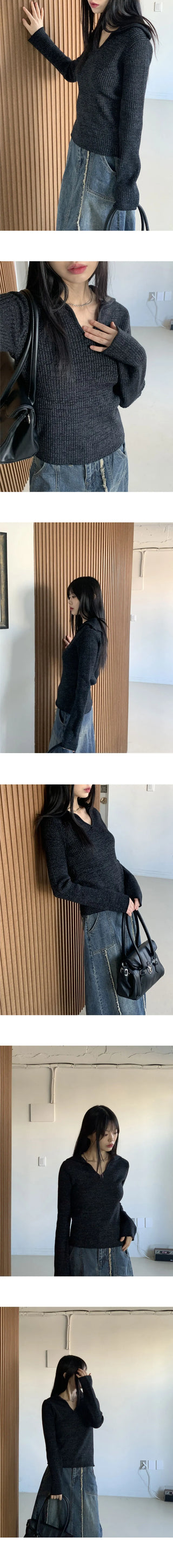 Celta Ribbed Collar Knitwear