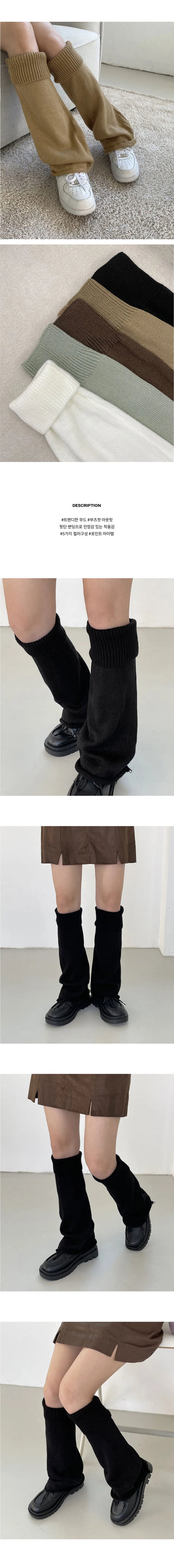 Senny Ribbed Knitwear Long Leg Warmers