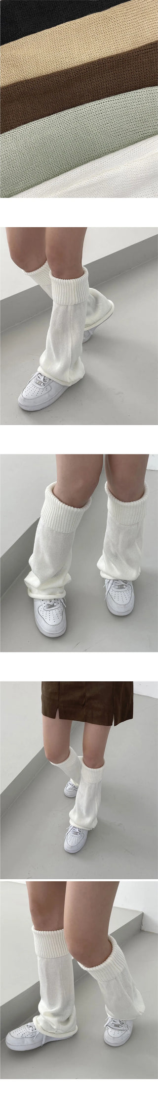 Senny Ribbed Knitwear Long Leg Warmers
