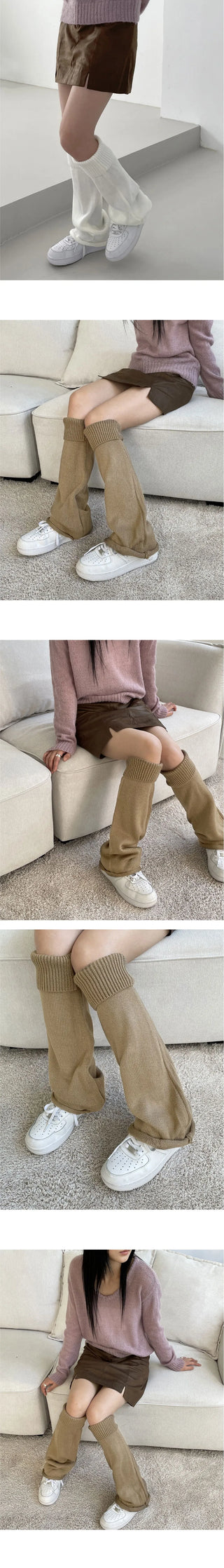 Senny Ribbed Knitwear Long Leg Warmers
