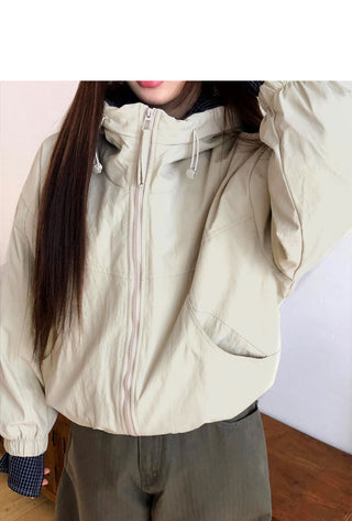 Nua Check Hood Overfit Quilted Padding