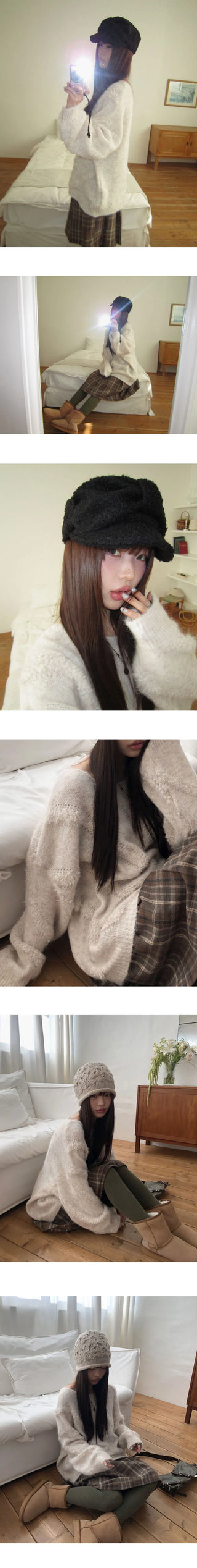 Nahi Boucle Loose Round Neck Knitwear