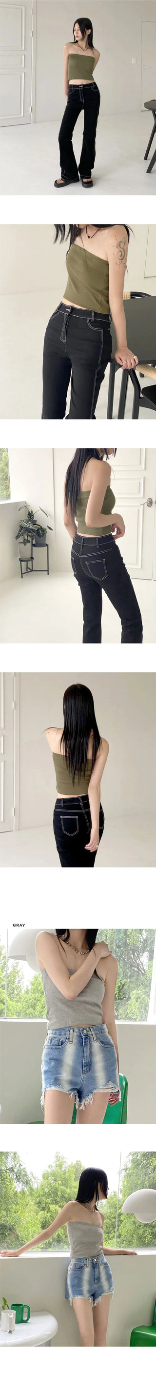 Nauti color basic cropped tank tube top