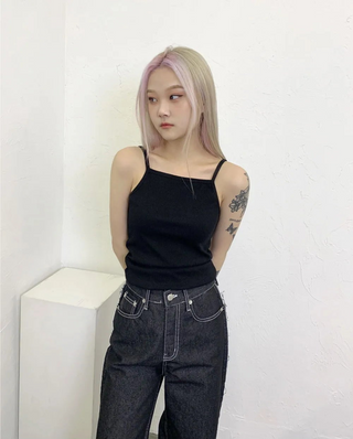 Ribbed Basic Ribbed Halter Sleeveless