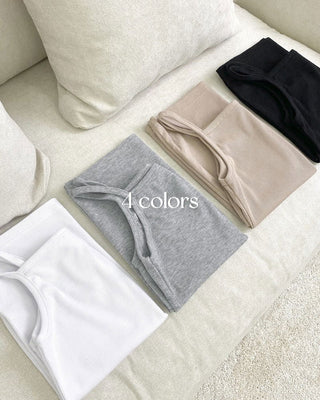 Ribbed Basic Ribbed Halter Sleeveless