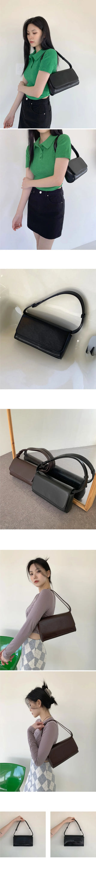 Culton Bag Pocket Leather Square Shoulder Bag