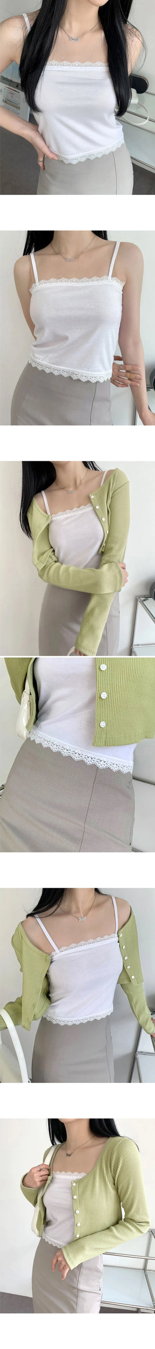 Murch Lace Crop Layered Thong Sleeveless