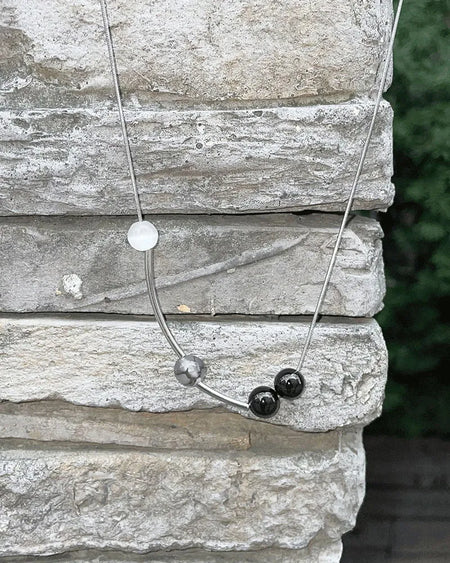 Kilton Unique Beaded Serpentine Silver Necklace