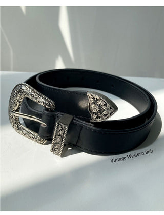 pleated vintage western belt