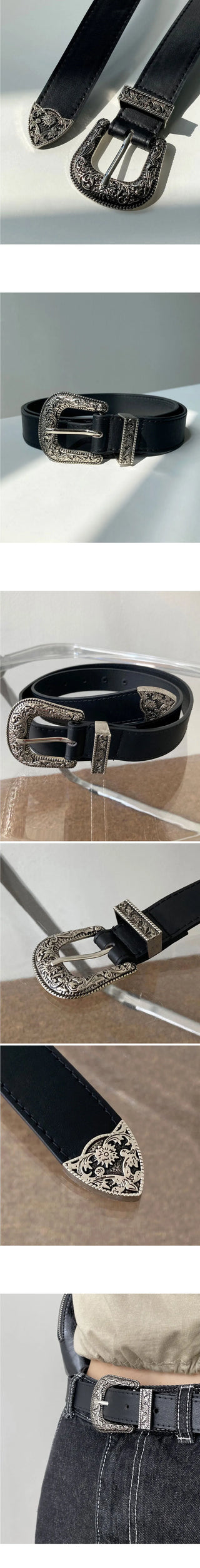 pleated vintage western belt